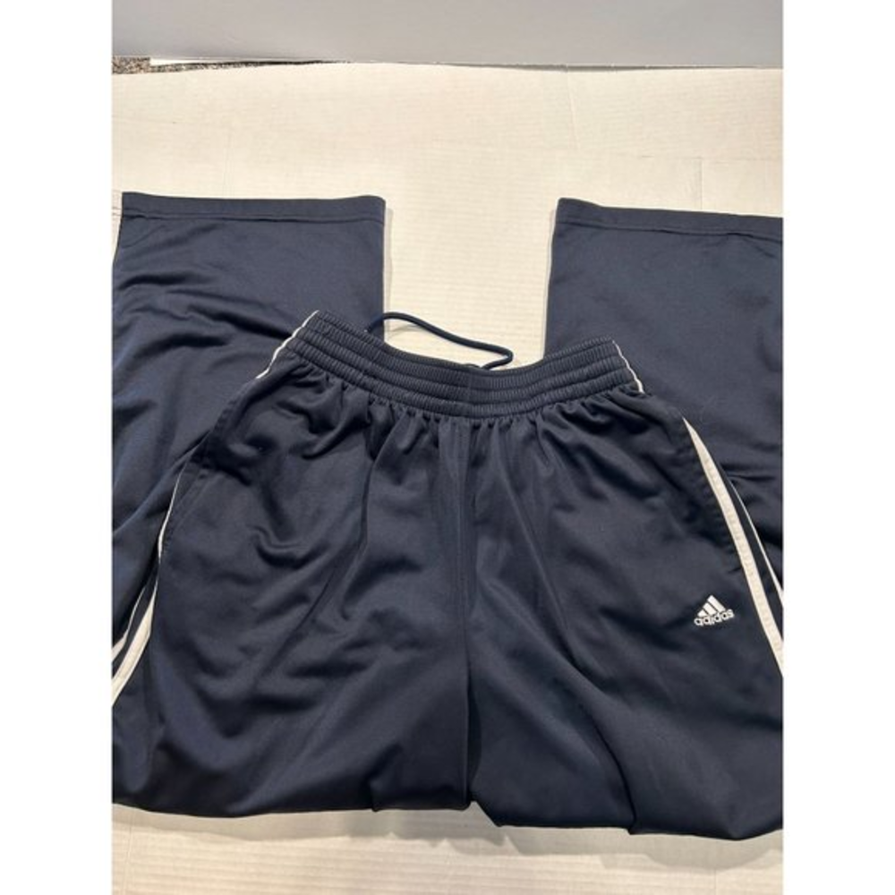 Adidas Track Pants Mens size Medium Navy‎ Blue with 3 stripes